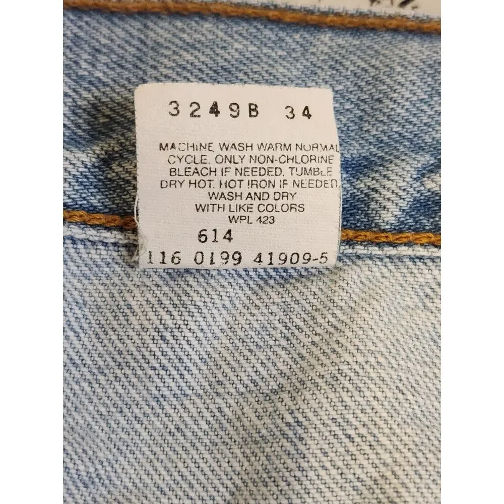 Vtg Levi's 505 Jeans Men's 42x30 Regular Fit Straight Leg 90s Blue Denim